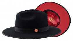Bruno Capelo Black / Red Bottom Australian Wool Fedora Hat MO-200