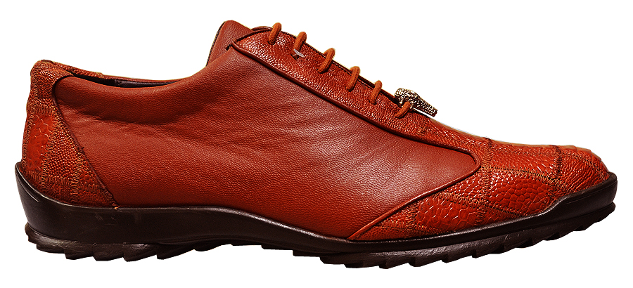 Los Altos Cognac Genuine Ostrich / Leather Sneakers 1ZC091903 - $129.90 ...